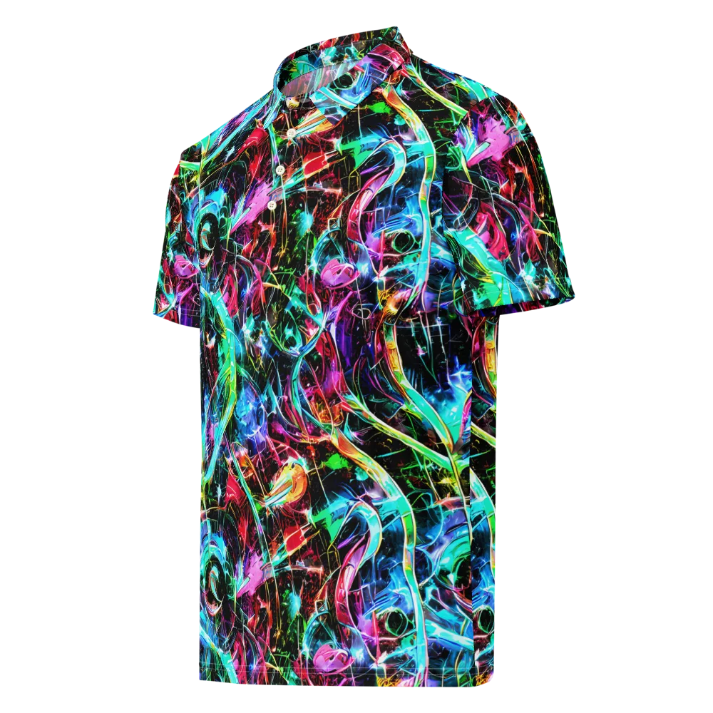 Futuristic Fever on Men's Slim Fit Polo Shirt — Left Front