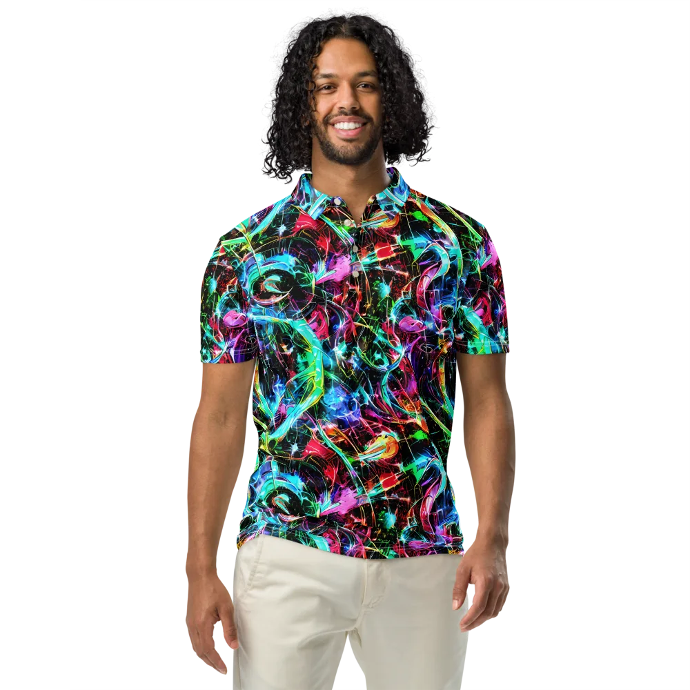 Futuristic Fever on Men's Slim Fit Polo Shirt — Front