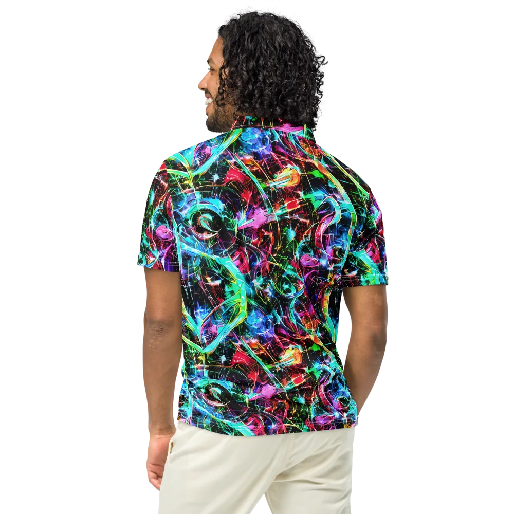 Futuristic Fever on Men's Slim Fit Polo Shirt — Back
