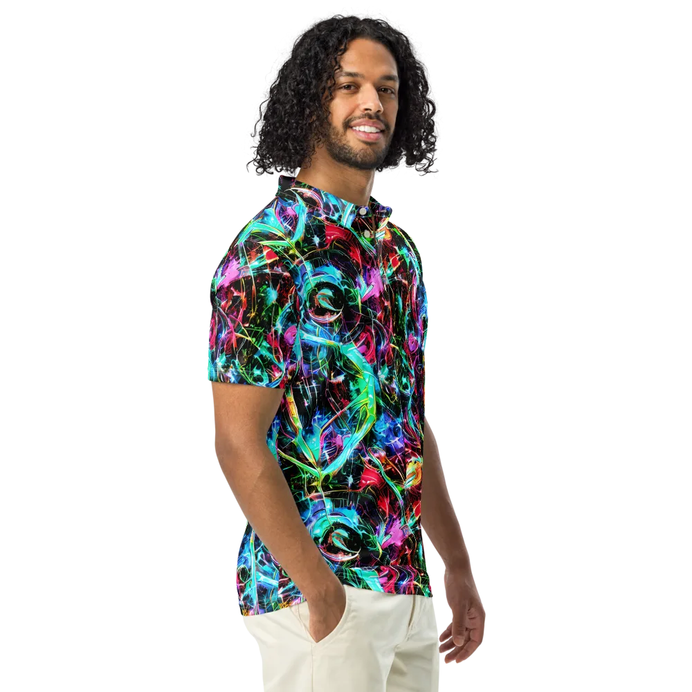 Futuristic Fever on Men's Slim Fit Polo Shirt — Right Front