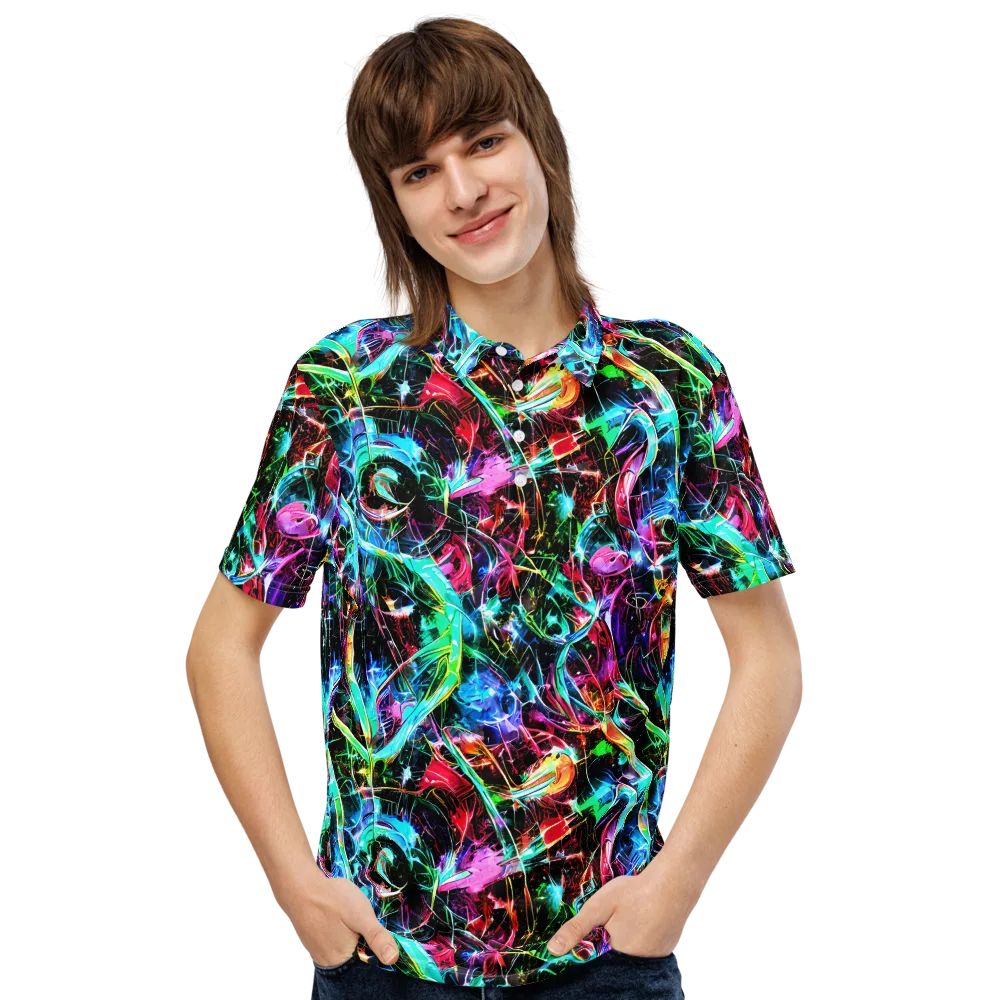 Futuristic Fever on Men's Slim Fit Polo Shirt — Front