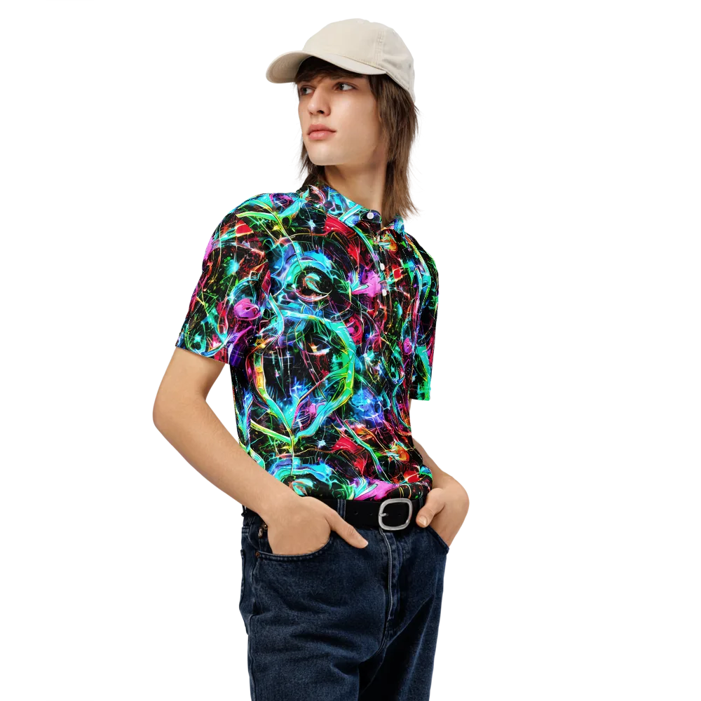 Futuristic Fever on Men's Slim Fit Polo Shirt — Right Front