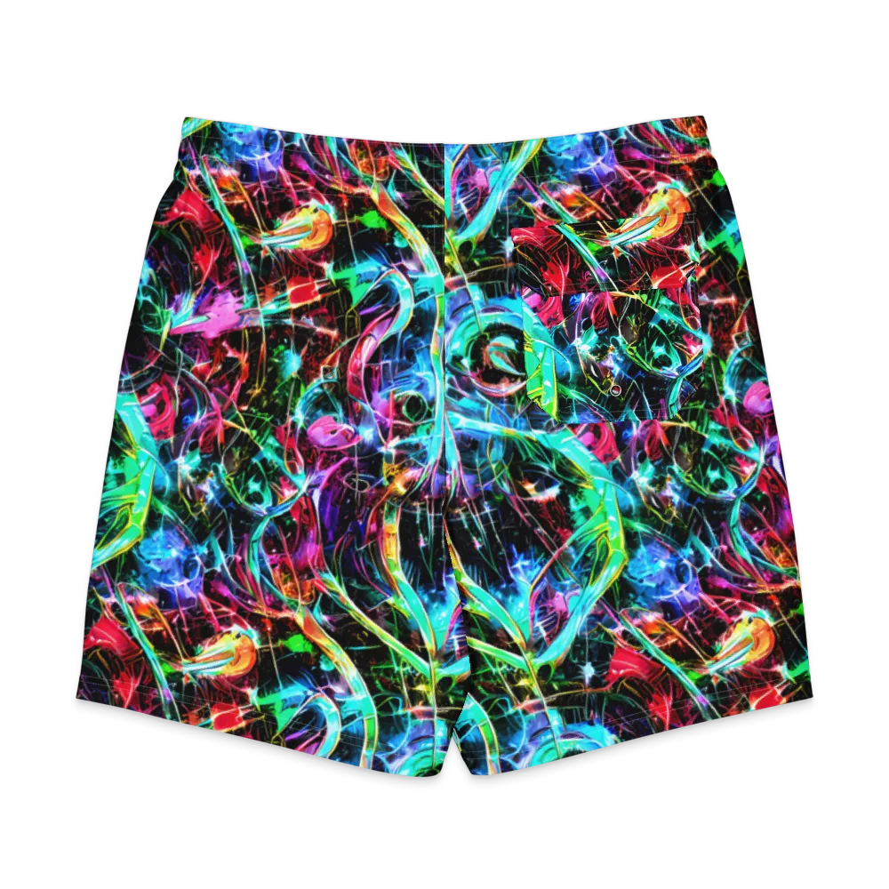 Futuristic Fever on Men's Board Shorts — Back