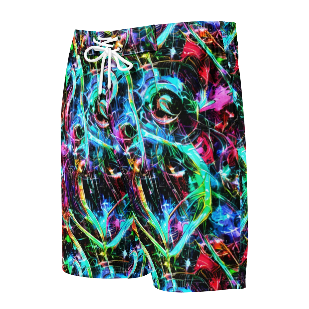 Futuristic Fever on Men's Board Shorts — Front