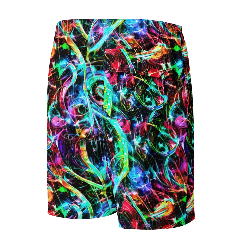 Futuristic Fever on Men's Board Shorts — Back
