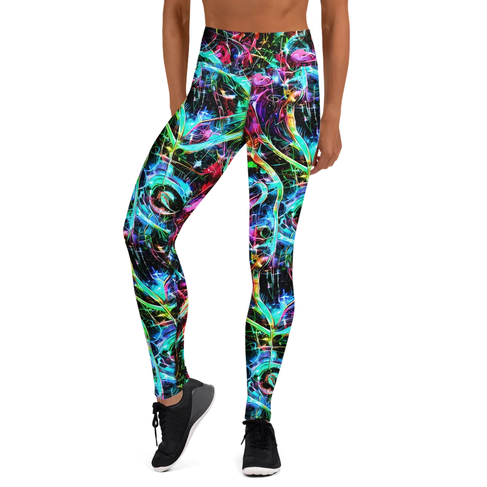 Futuristic Fever on Yoga Leggings — Front