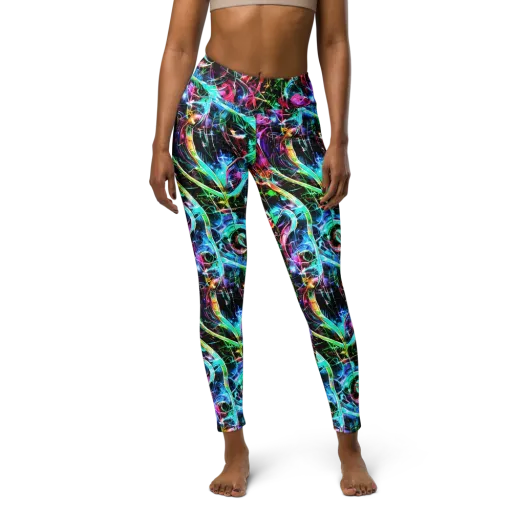 Futuristic Fever on a Yoga Leggings