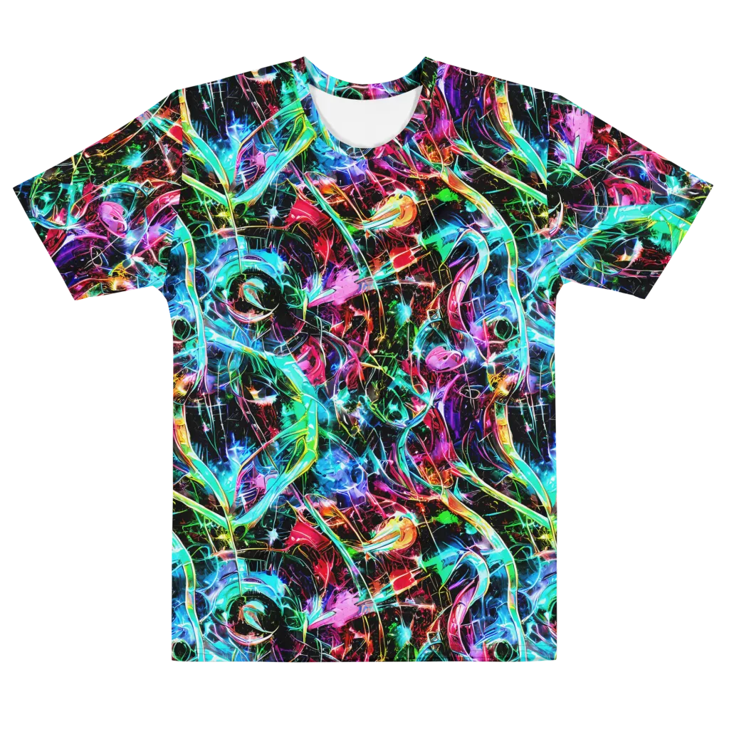 Futuristic Fever on Men's Cotton Crew Neck T-Shirt — Front