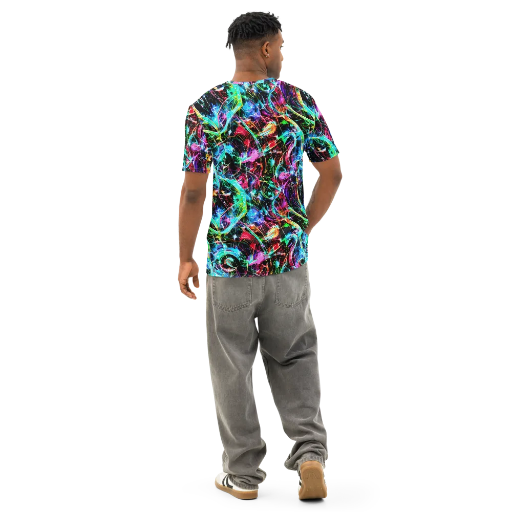 Futuristic Fever on Men's Cotton Crew Neck T-Shirt — Back