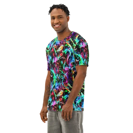 Futuristic Fever on a Men's Cotton Crew Neck T-Shirt
