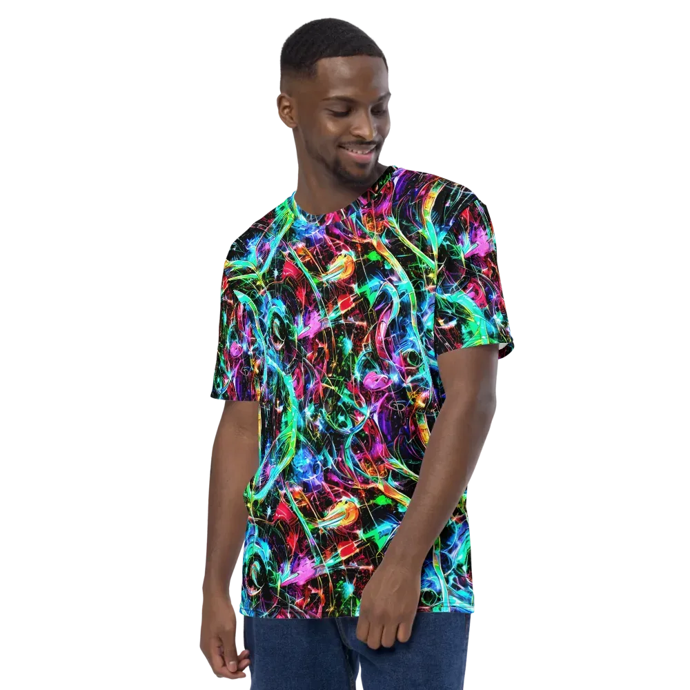 Futuristic Fever on Men's Crew Neck T-Shirt — Left