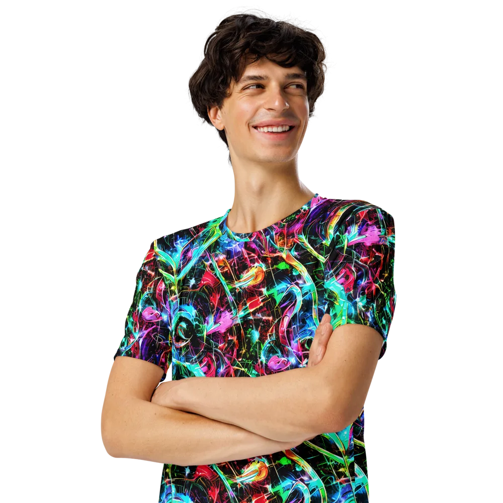 Futuristic Fever on Men's Crew Neck T-Shirt — Left Front