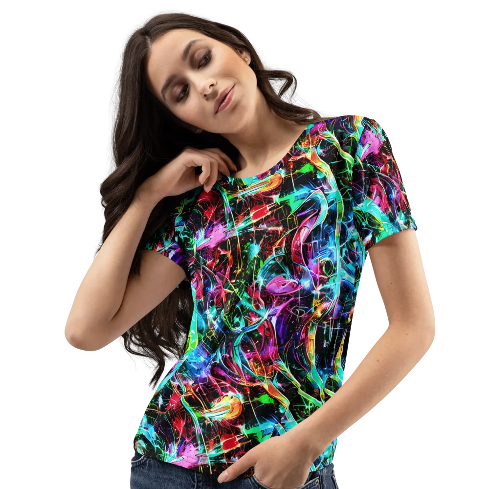 Futuristic Fever on Women's Crew Neck T-Shirt — Left Front