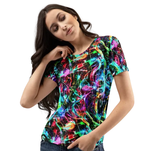 Futuristic Fever on a Women's Crew Neck T-Shirt