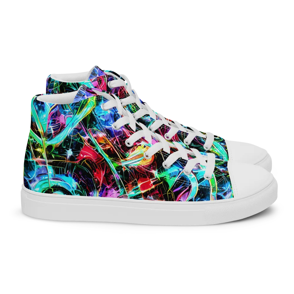 Futuristic Fever on Women's High Top Canvas Shoes — Right