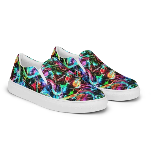 Futuristic Fever on a Men's Slip-On Canvas Shoes