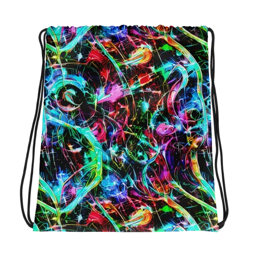 Futuristic Fever on a Drawstring Bag
