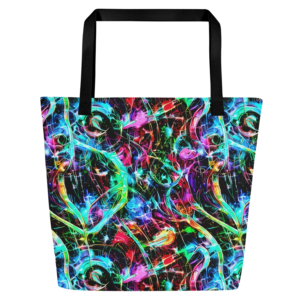 Futuristic Fever on Large Tote Bag W/ Pocket — Front