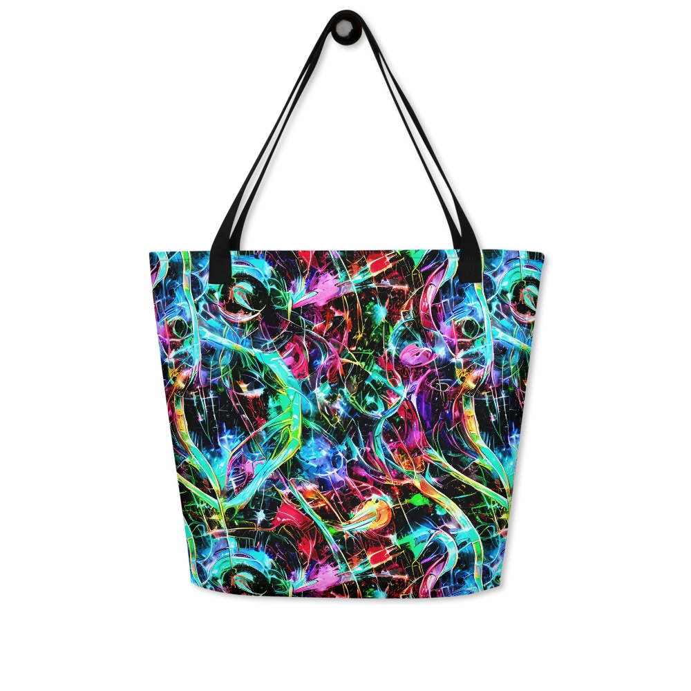 Futuristic Fever on Large Tote Bag W/ Pocket — Front