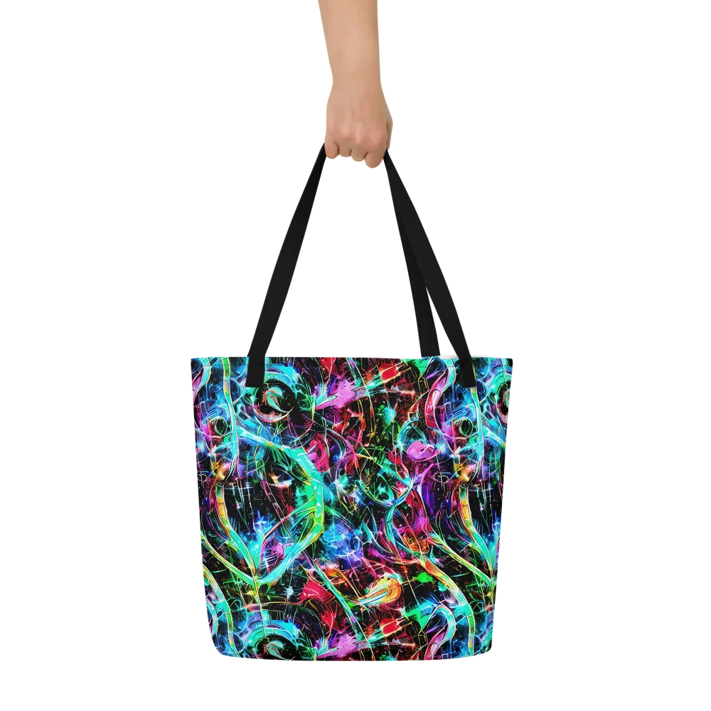 Futuristic Fever on Large Tote Bag W/ Pocket — Front