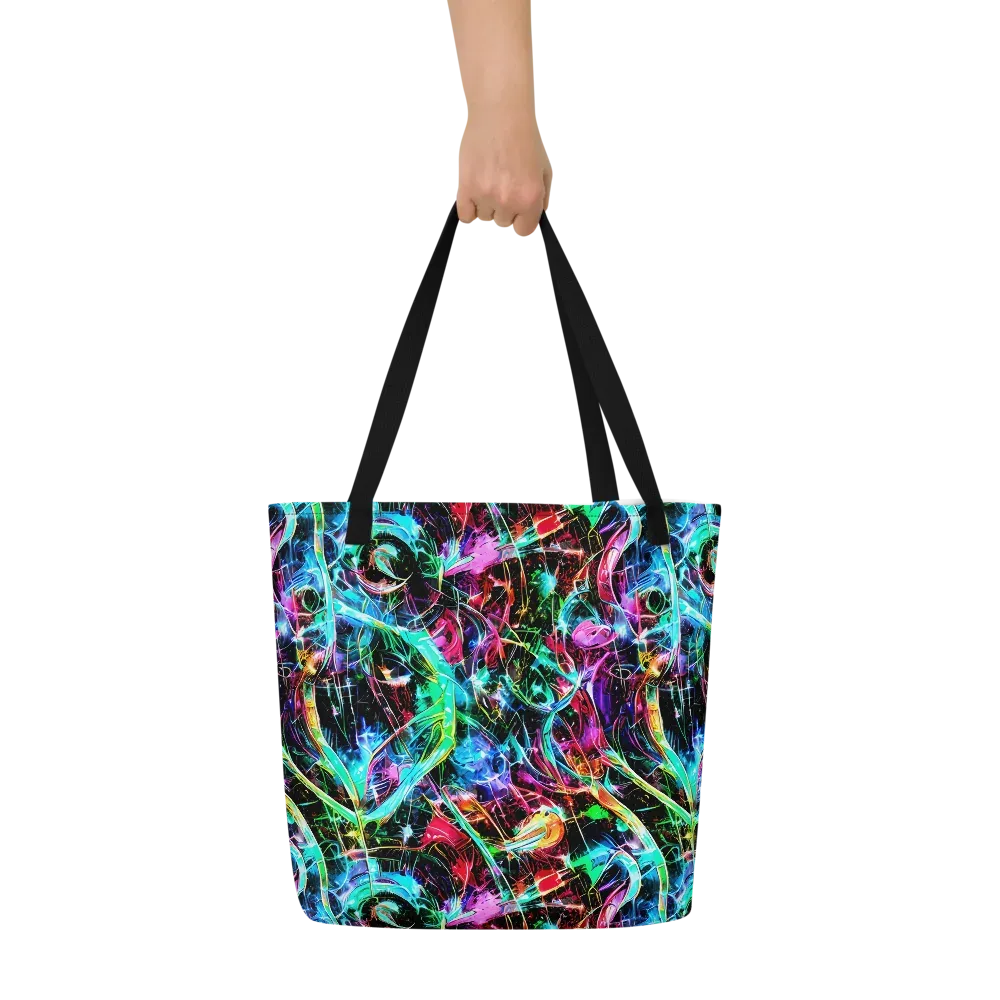 Futuristic Fever on Large Tote Bag W/ Pocket — Front