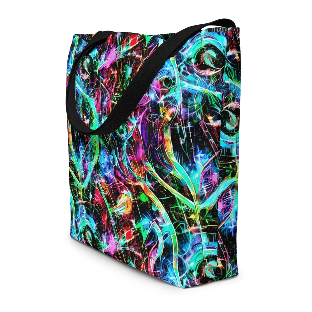 Futuristic Fever on Large Tote Bag W/ Pocket — Front