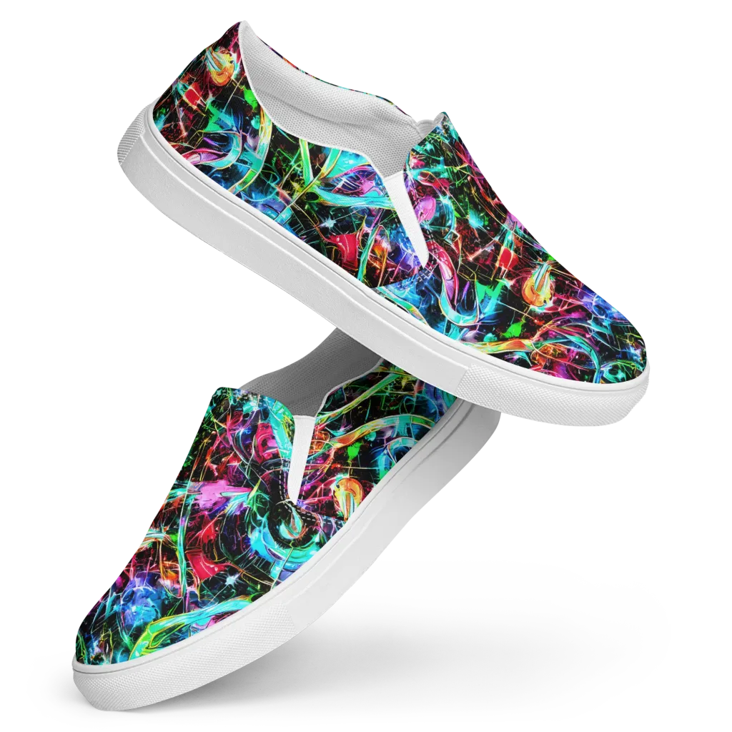 Futuristic Fever on Women's Slip-On Canvas Shoes — Front