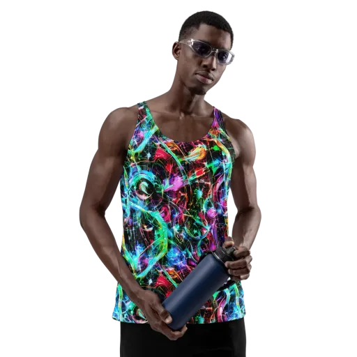 Futuristic Fever on a Men's Tank Top