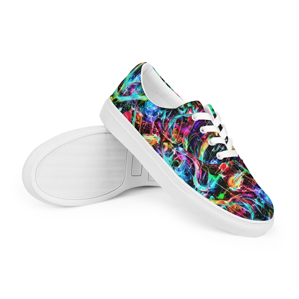 Futuristic Fever on Men's Lace-Up Canvas Shoes — Right Front