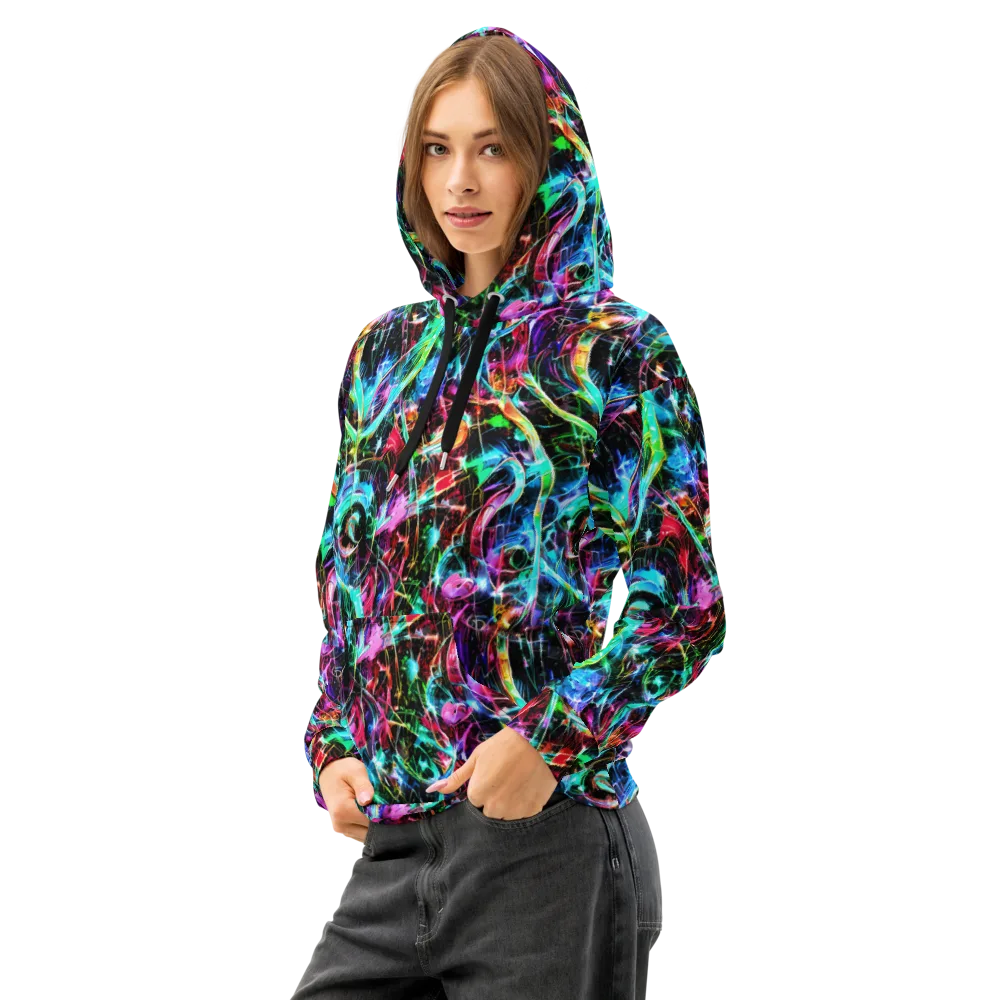 Futuristic Fever on Cotton Hoodie — Left Front