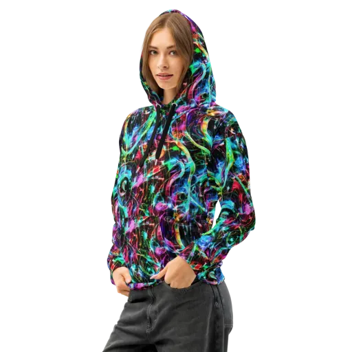 Futuristic Fever on a Cotton Hoodie