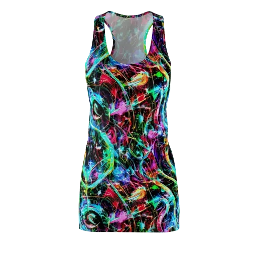 Futuristic Fever on a Racerback Dress