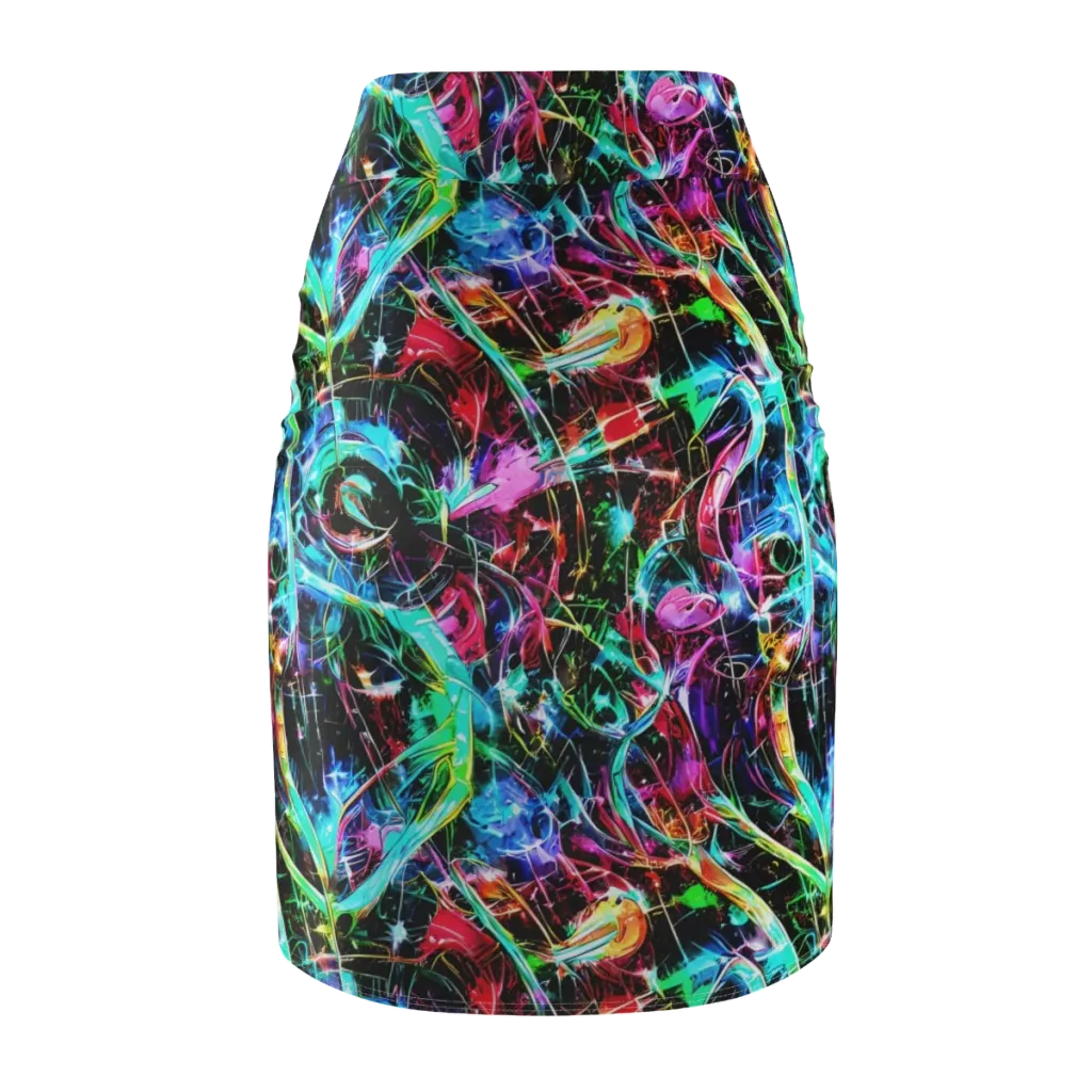 Futuristic Fever on Pencil Skirt — Back