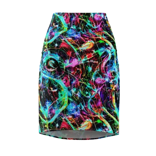 Futuristic Fever on a Pencil Skirt