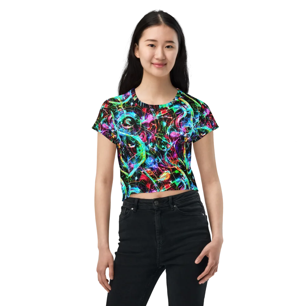 Futuristic Fever on Crop Tee — Front