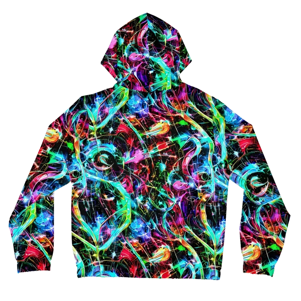 Futuristic Fever on Women's Full-Zip Hoodie — Back