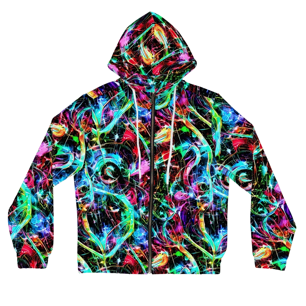 Futuristic Fever on Women's Full-Zip Hoodie — Front