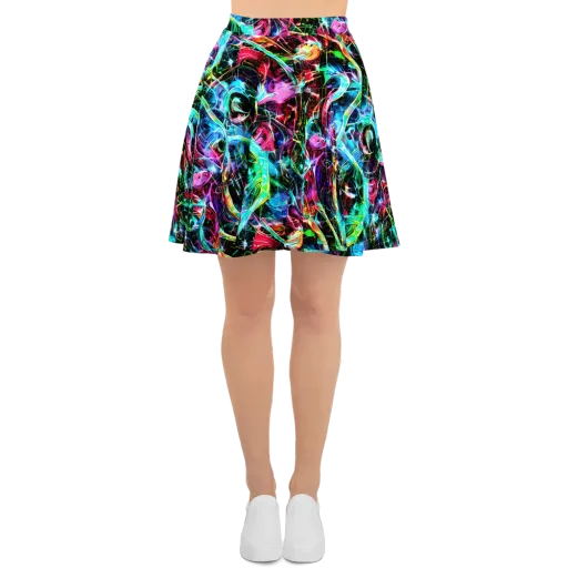 Futuristic Fever on a Skater Skirt