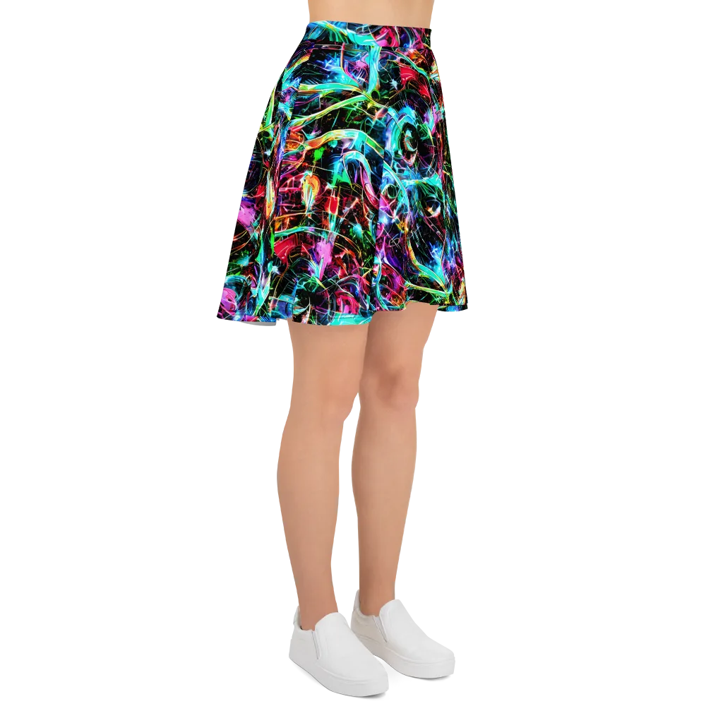 Futuristic Fever on Skater Skirt — Right