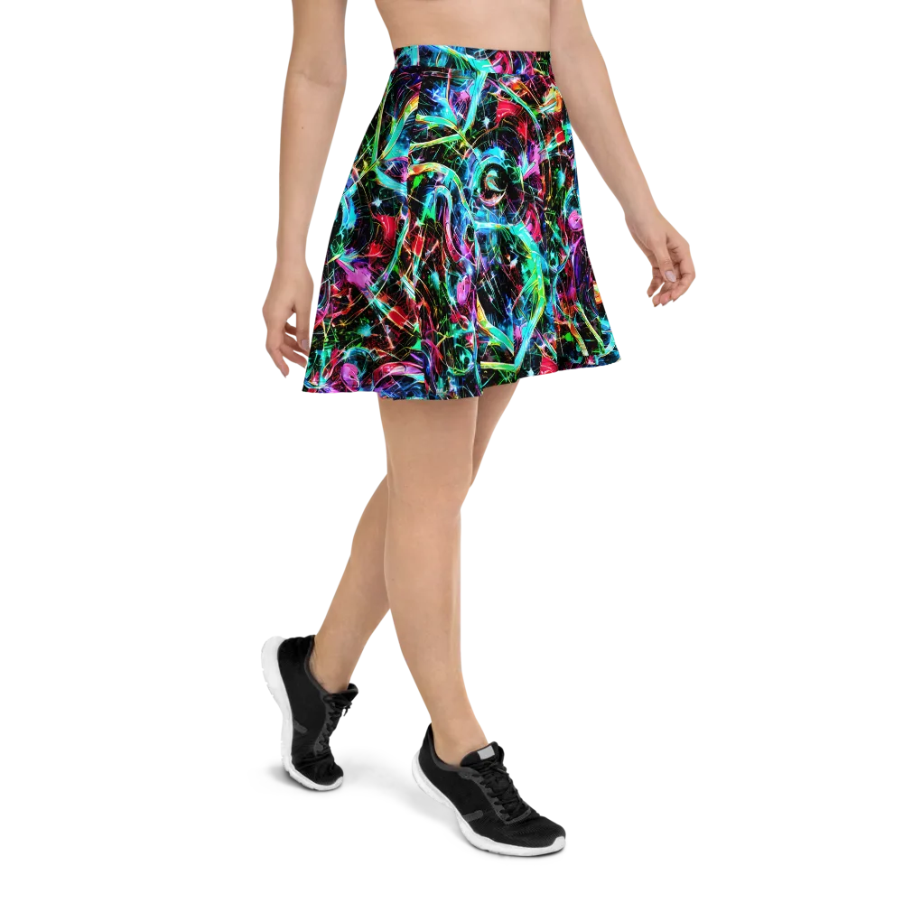 Futuristic Fever on Skater Skirt — Right