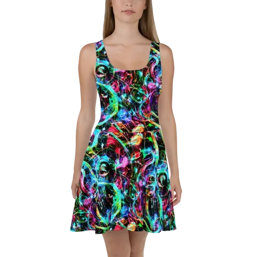 Futuristic Fever on a Skater Dress