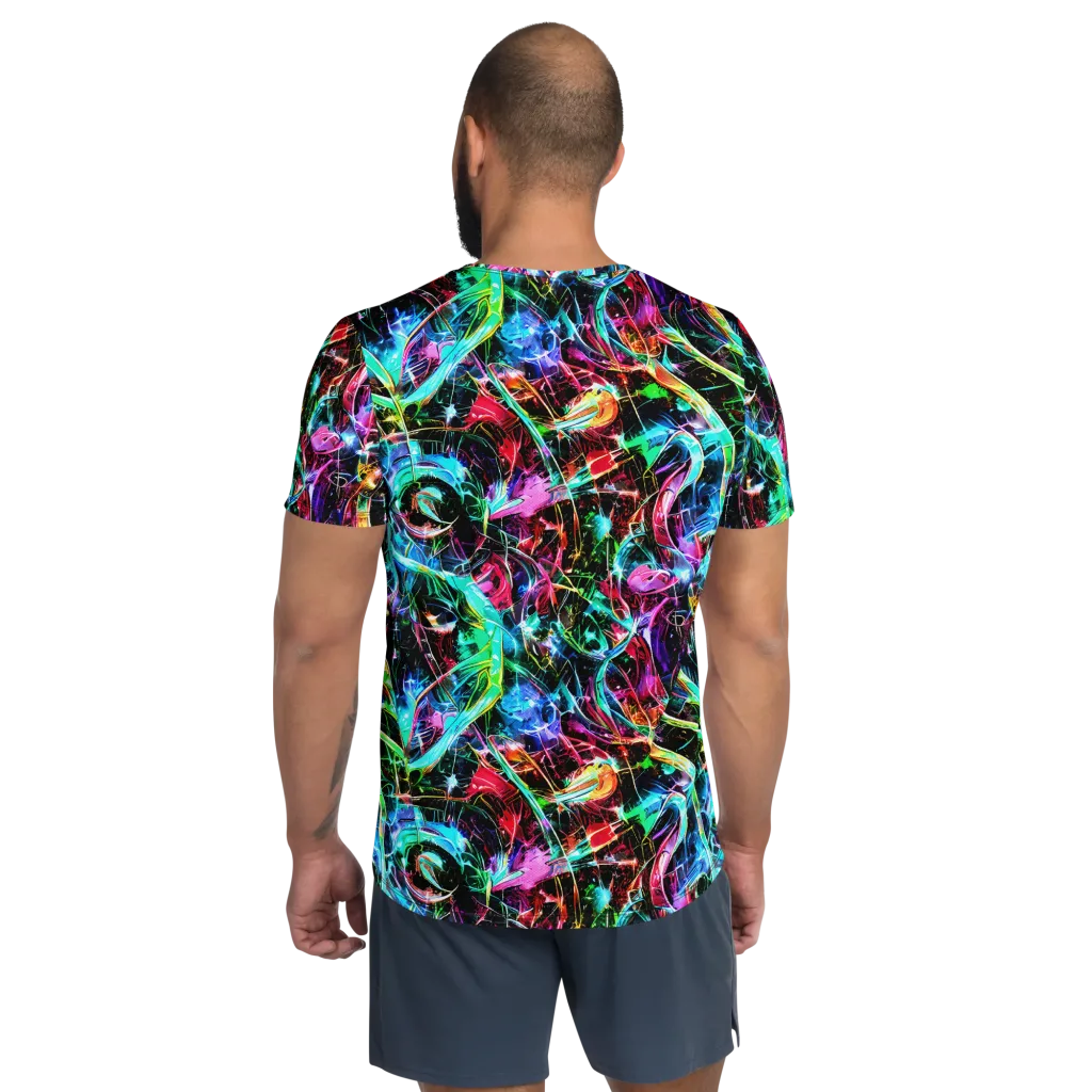 Futuristic Fever on Men's Athletic T-Shirt — Back