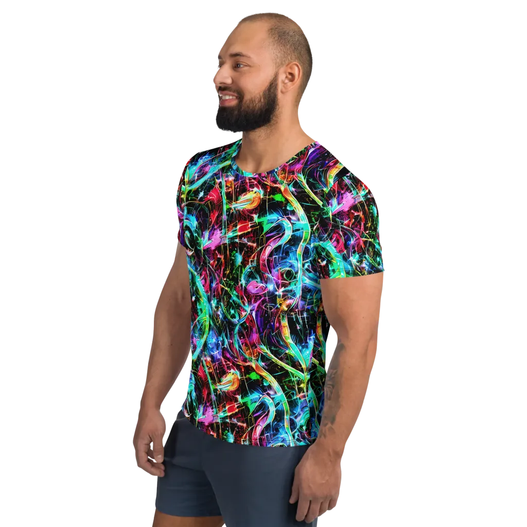 Futuristic Fever on Men's Athletic T-Shirt — Left