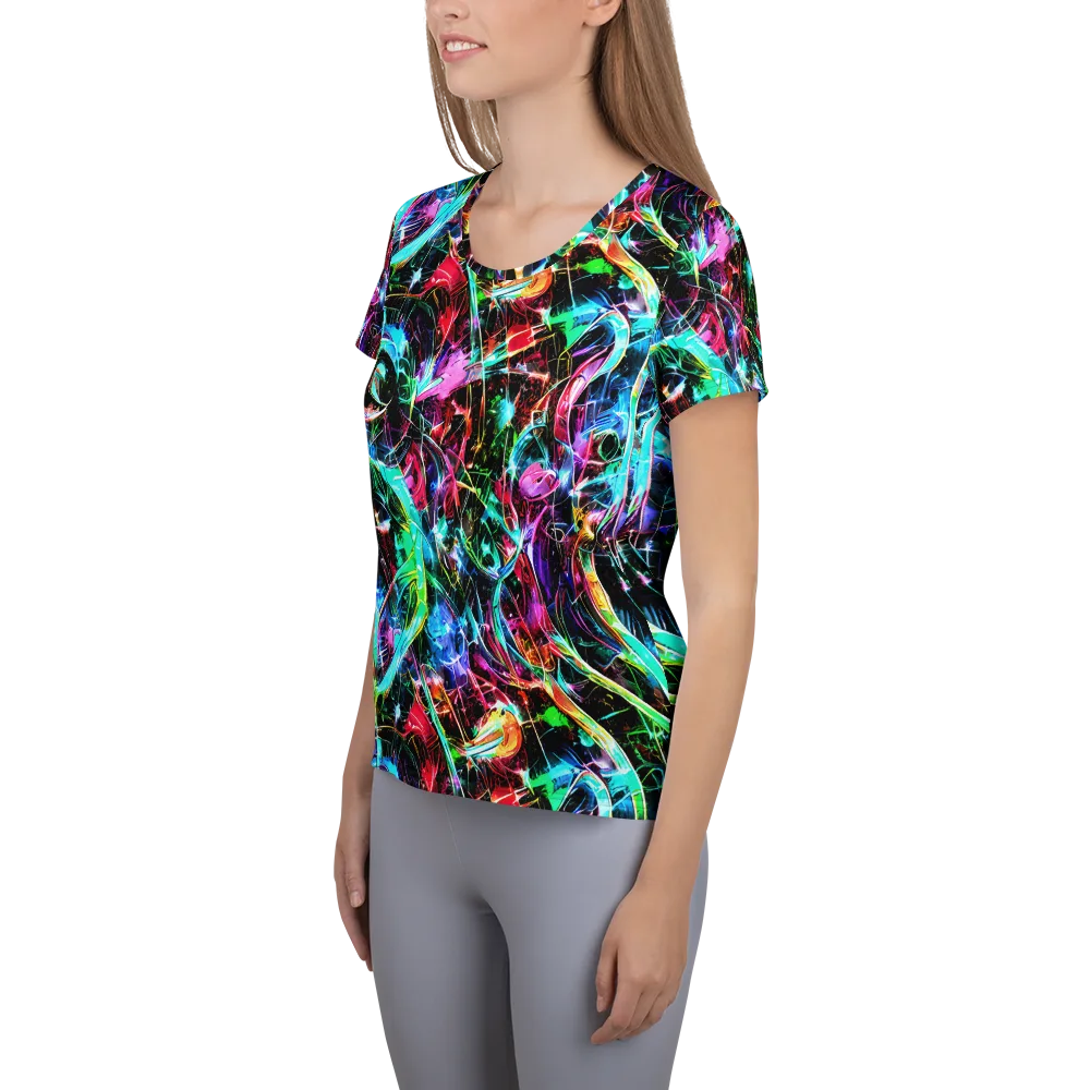 Futuristic Fever on Women's Athletic T-Shirt — Left