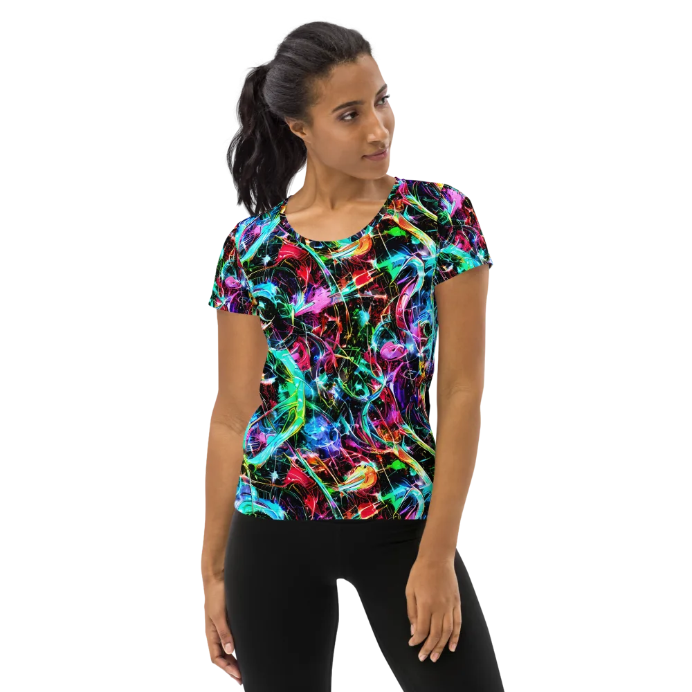 Futuristic Fever on Women's Athletic T-Shirt — Front