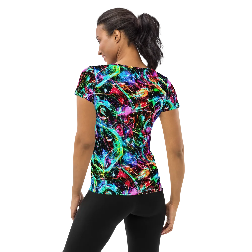 Futuristic Fever on Women's Athletic T-Shirt — Back