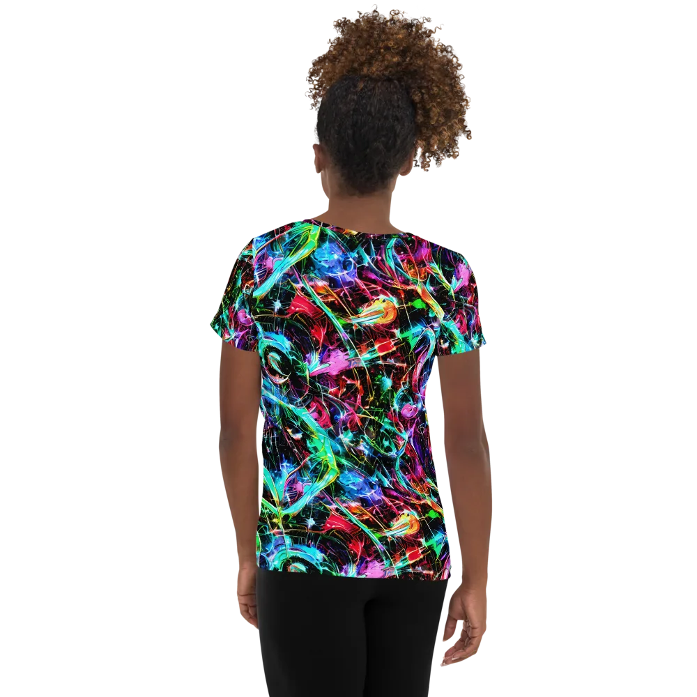 Futuristic Fever on Women's Athletic T-Shirt — Back