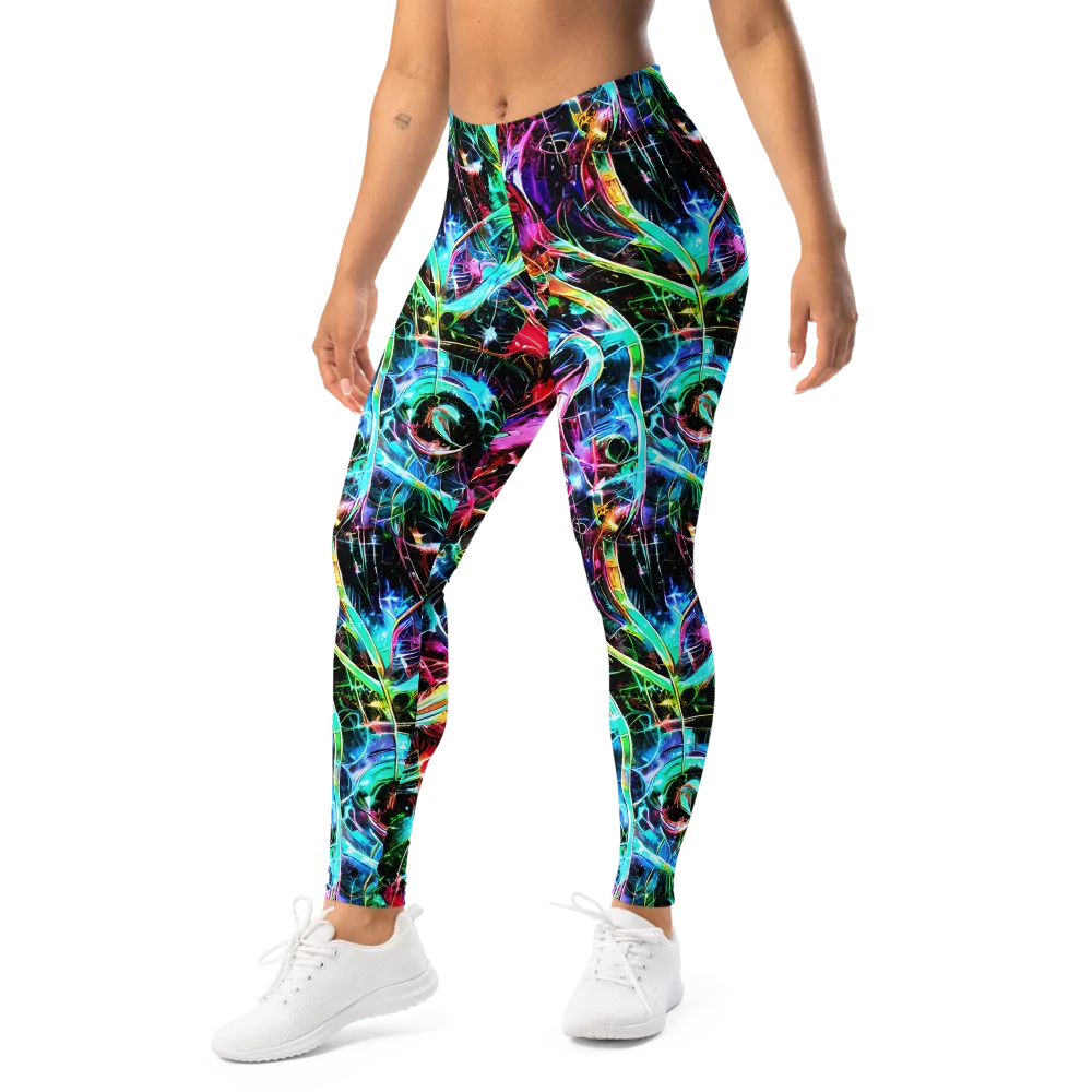 Futuristic Fever on Leggings — Left Front
