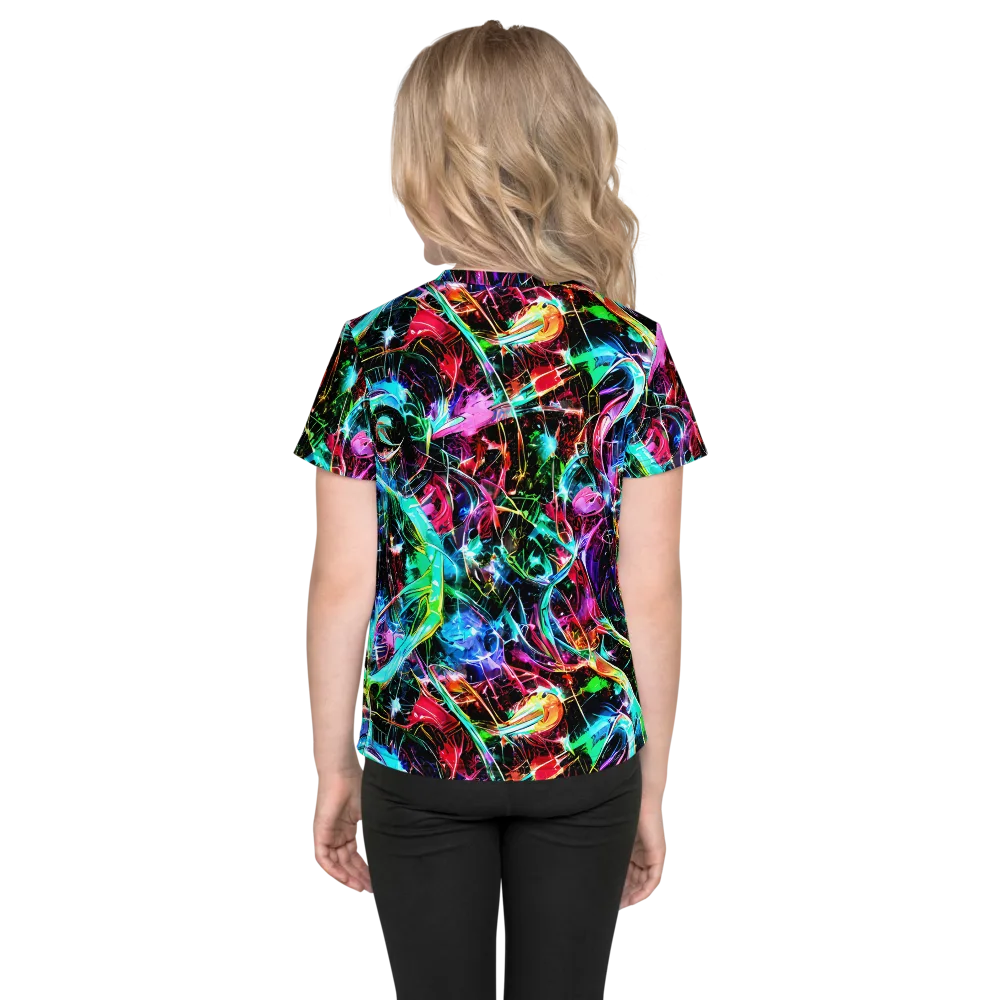 Futuristic Fever on Kids Crew Neck T-Shirt — Back
