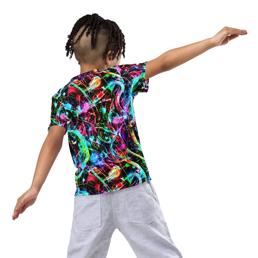 Futuristic Fever on Kids Crew Neck T-Shirt — Back
